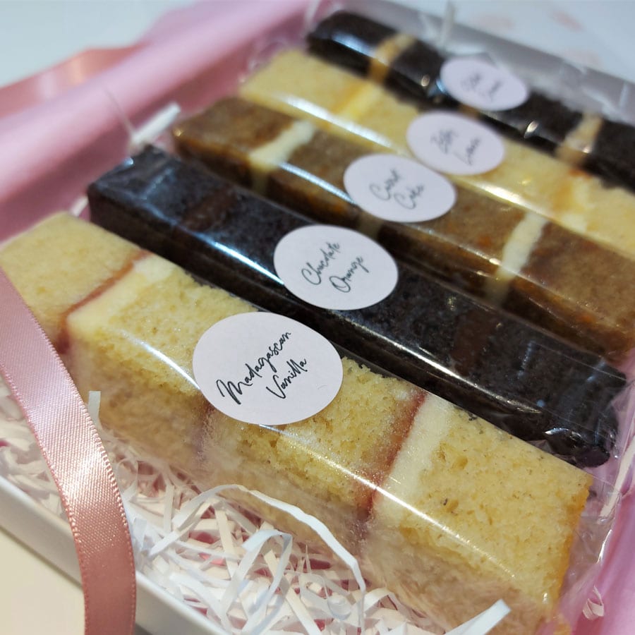 Box of Wedding Cake Flavour Samples
